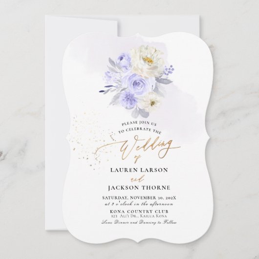 ArtsApp H2 Dusty Lila Rose Hochzeit Einladung (Vorderseite)