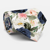 ArtsApp H2 Navy Blush Rose Hochzeit Krawatte (Gerollt)