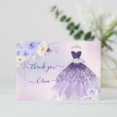 ArtsApp H2 Ombre Lila Sparkling Quinceanera Einladung (Stehend Vorderseite)