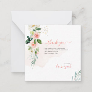 ArtsApp H2 Rosa Rosen Baby Shower Danke Mitteilungskarte