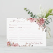 ArtsApp H2 rosa Roses Brautparty Rezept Einladung (Stehend Vorderseite)