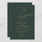 ArtsApp Imitate Gold Forest Green Verlobung Einladung (Vorne/Hinten)