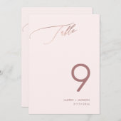 ArtsApp Imitats Rose Gold Luxe Kalligrafie Tabelle Einladung (Vorne/Hinten)