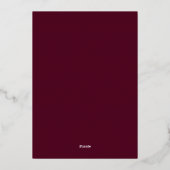 ArtsApp Luxe Calligraphy Burgundy Rose Gold Folieneinladung (Rückseite)