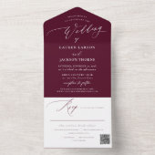 ArtsApp Moderne Kalligrafie Burgundy Wedding All In One Einladung (Innen Boden)