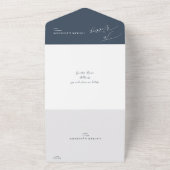 ArtsApp Moderne Kalligrafie Slate Blue Wedding All In One Einladung (Außenbereich)