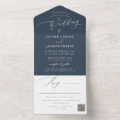 ArtsApp Moderne Kalligrafie Slate Blue Wedding All In One Einladung (Innen Boden)