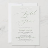 ArtsApp Olive+Sage Calligraphy Brautparty Einladung (Vorderseite)