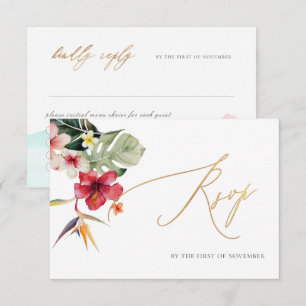 ArtsApp Paradiesufer Faux-Gold-Kalligrafie RSVP Karte