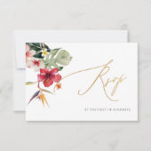 ArtsApp Paradise Shore Imitate Gold Calligraphie RSVP Karte (Vorderseite)