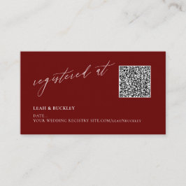ArtsApp QR Code Burgundy Registry Luxe Calligraphy Begleitkarte