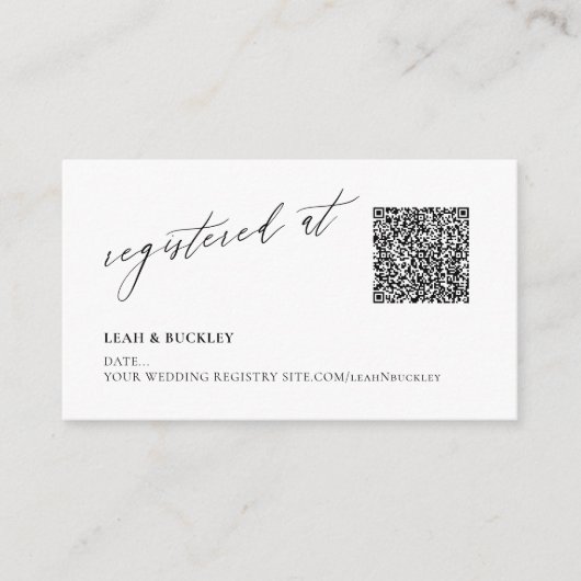ArtsApp QR Code Event Registry Luxe Calligraphy Begleitkarte (Vorderseite)