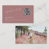 ArtsApp QR Code Registry Dusty Rose Blush Script Begleitkarte (Vorne/Hinten)