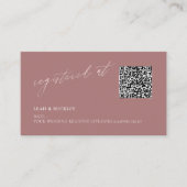 ArtsApp QR Code Registry Dusty Rose Blush Script Begleitkarte (Vorderseite)