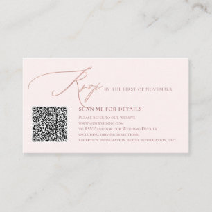ArtsApp QR-Code-RSVP Faux-Roségold-Kalligrafie Begleitkarte