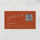 ArtsApp QR Code Rust Orange Registry Calligraphy Begleitkarte (Vorderseite)