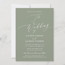 ArtsApp Sage Green Luxe Calligraphy Wedding Einladung