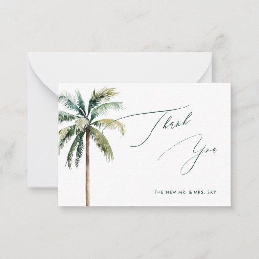 ArtsApp Tropical Luxe Calligraphy Vielen Dank Mitteilungskarte (Vorderseite)