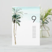 ArtsApp Tropical Paradise Beach Palms Tischnummer (Stehend Vorderseite)