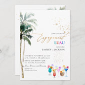 ArtsApp Tropical Paradise Breeze Palms Luau Einladung (Vorne/Hinten)