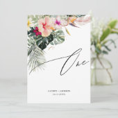 ArtsApp Tropical Paradise Gold Dust Table One Einladung (Stehend Vorderseite)