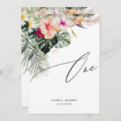 ArtsApp Tropical Paradise Gold Dust Table One Einladung (Vorne/Hinten)