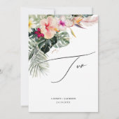 ArtsApp Tropical Paradise Gold Dust Table Two Einladung (Rückseite)