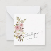 ArtsApp Wassercolor Dusty Pink Roses Vielen Dank Mitteilungskarte (Vorderseite)