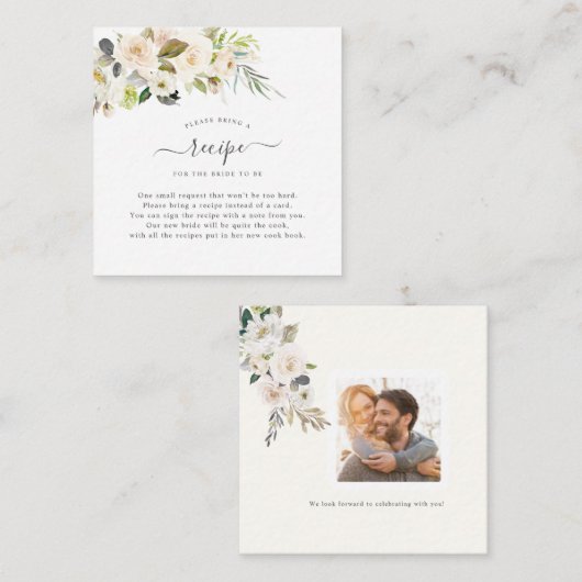 ArtsApp Watercolor Alabaster Rose Request Encl Mitteilungskarte (Vorne/Hinten)