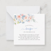 ArtsApp Watercolor Blush Pink Roses Request Encl Mitteilungskarte (Vorderseite)