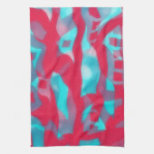 Artsy Aqua and Pink Abstract Kitchen Towel Geschirrtuch (Vertikal)