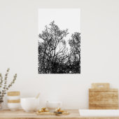 Artsy Black and White Tree Modern Poster (Küche)