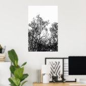 Artsy Black and White Tree Modern Poster (Heimbüro)