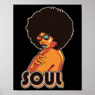 Artsy Damen Funk Vintage 70er Kostüm Afro Soul Mu Poster