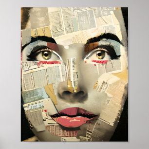 Artsy Einzigartige digitale Kunst Pretty Lady Ab Poster