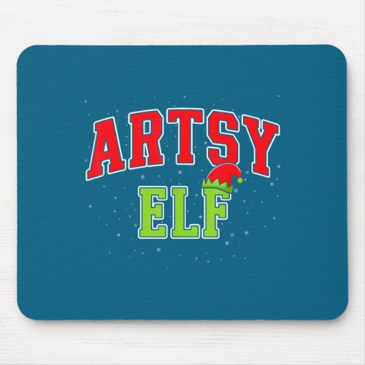 Artsy Elf Christmas Family Matching Group Xmas Act Mousepad (Vorne)