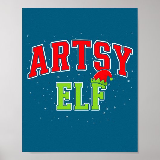 Artsy Elf Christmas Family Matching Group Xmas Act Poster (Vorne)