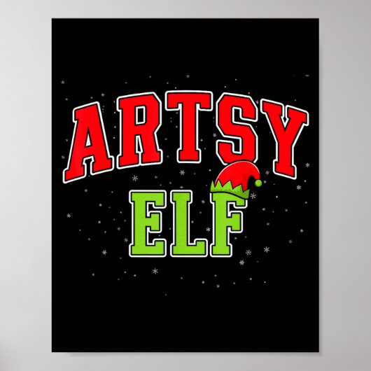 Artsy Elf Christmas Family Matching Group Xmas Act Poster (Vorne)