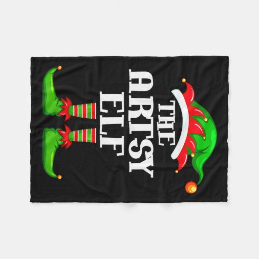 Artsy Elf Matching Family Group Christmas Party Py Fleecedecke (Vorderseite (Horizontal))