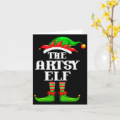 Artsy Elf Matching Family Group Christmas Party Py Karte (Gelbe Blume)