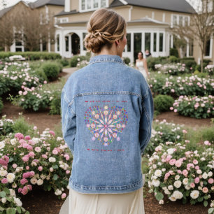Artsy Mode Rosa Blau Frieden Herz Denim Jacke