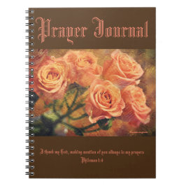 Artsy Orange Roses Prayer Journal Notizblock