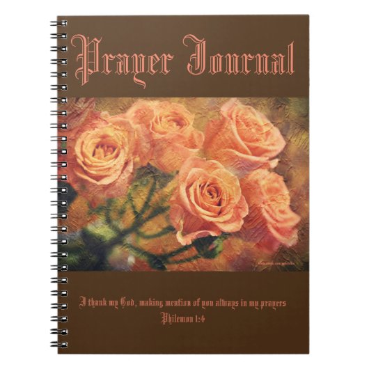 Artsy Orange Roses Prayer Journal Notizblock (Vorderseite)