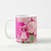 Artsy Pink Owl & Flowers Mug – Playful Home Decor Kaffeetasse (Links)