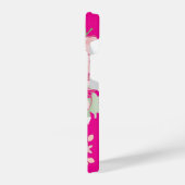 Artsy Pink Owl & Flowers Phone Case iPhone Hülle (Linke Seite)