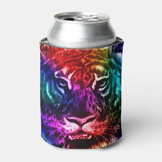 Artsy Rainbow Tiger Dosenkühler (Kanne Vorderseite)