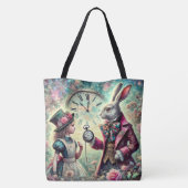 Artsy Vintage Alice in Wonderland Illustration  Tasche (Rückseite)