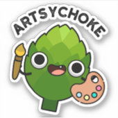 Artsychoke Funny Veggie Artichoke Pun Aufkleber (Vorderseite)