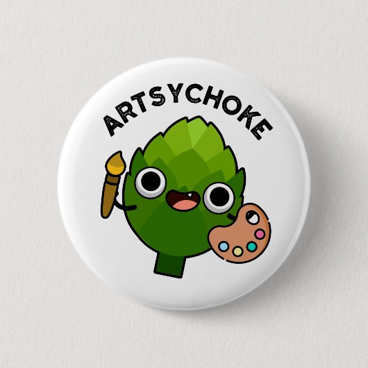 Artsychoke Funny Veggie Artichoke Pun Button (Vorderseite)