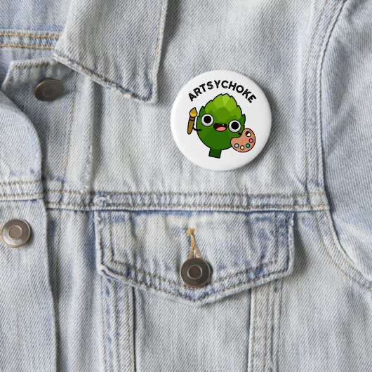 Artsychoke Funny Veggie Artichoke Pun Button (Beispiel)